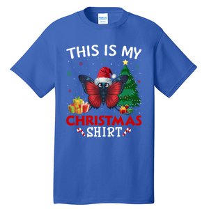 This Is My Butterfly Santa Hat Christmas Pajama Gift Tall T-Shirt