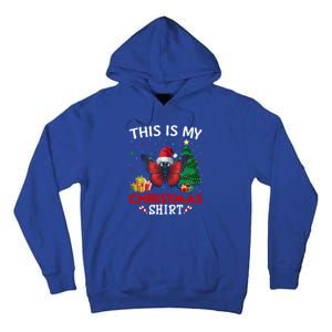 This Is My Butterfly Santa Hat Christmas Pajama Gift Tall Hoodie