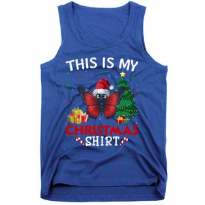 This Is My Butterfly Santa Hat Christmas Pajama Gift Tank Top