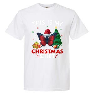 This Is My Butterfly Santa Hat Christmas Pajama Gift Garment-Dyed Heavyweight T-Shirt