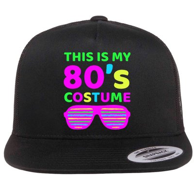 This Is My 80S Costume Outfit Eighties Retro Party Design Flat Bill Trucker Hat