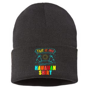 This Is My Hawaiian Tropical Luau Costume Party Hawaii Sustainable Knit Beanie