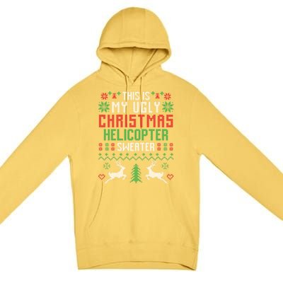 This Is My Ugly Christmas Helicopter Sweater Pilot Gift Premium Pullover Hoodie