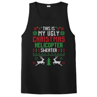 This Is My Ugly Christmas Helicopter Sweater Pilot Gift PosiCharge Competitor Tank