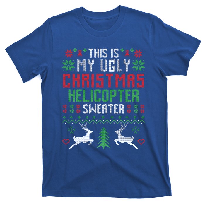 This Is My Ugly Christmas Helicopter Sweater Pilot Gift T-Shirt