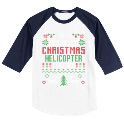 This Is My Ugly Christmas Helicopter Sweater Pilot Gift Baseball Sleeve Shirt