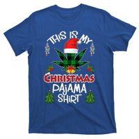 This Is My Christmas Pajama Santa Hat Weed Marijuana Xmas Gift T-Shirt