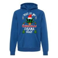 This Is My Christmas Pajama Santa Hat Weed Marijuana Xmas Gift Premium Hoodie