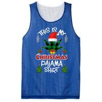 This Is My Christmas Pajama Santa Hat Weed Marijuana Xmas Gift Mesh Reversible Basketball Jersey Tank