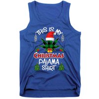 This Is My Christmas Pajama Santa Hat Weed Marijuana Xmas Gift Tank Top