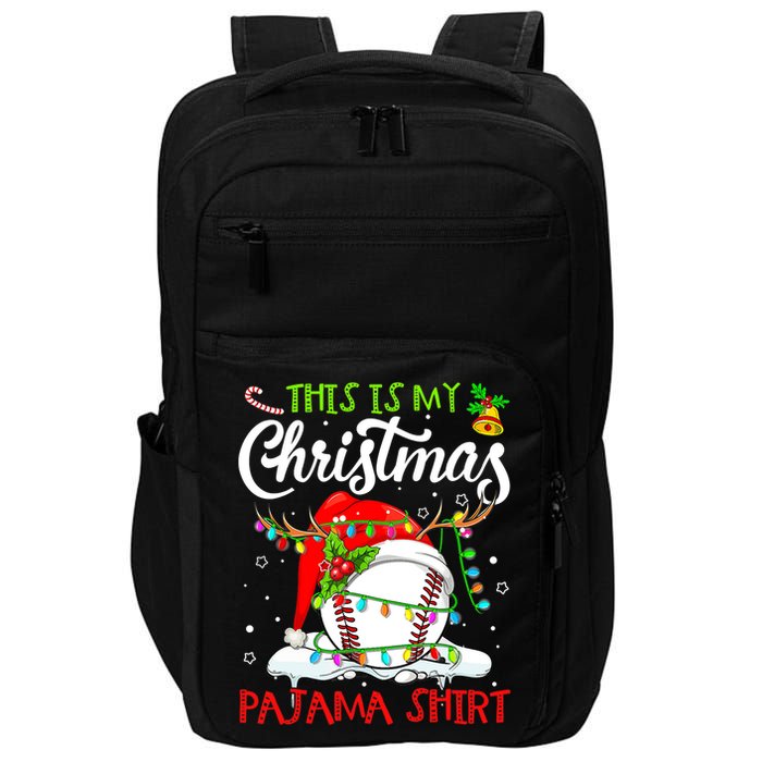 This Is My Christmas Baseball Pajama For Boys Impact Tech Backpack