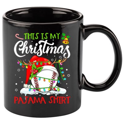 This Is My Christmas Baseball Pajama For Boys 11oz C Handle Ceramic Mug
