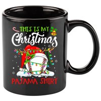 This Is My Christmas Baseball Pajama For Boys 11oz C Handle Ceramic Mug