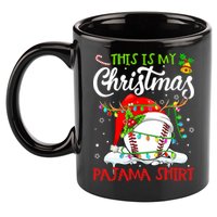 This Is My Christmas Baseball Pajama For Boys 11oz C Handle Ceramic Mug