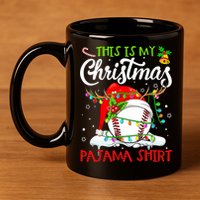 This Is My Christmas Baseball Pajama For Boys 11oz C Handle Ceramic Mug