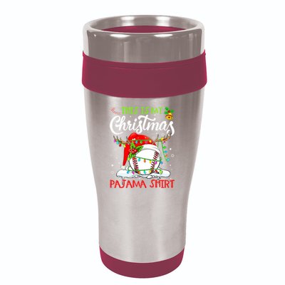 This Is My Christmas Baseball Pajama For Boys 16oz Travel Tumbler