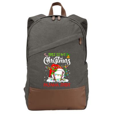 This Is My Christmas Baseball Pajama For Boys Cotton Canvas Backpack