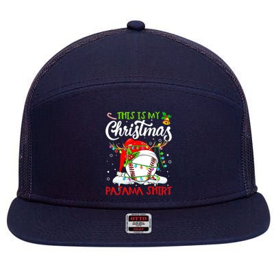 This Is My Christmas Baseball Pajama For Boys 7 Panel Mesh Trucker Snapback Hat
