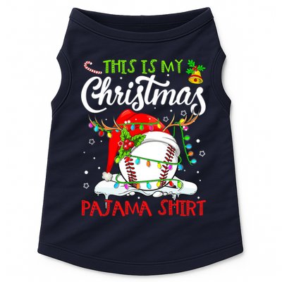 This Is My Christmas Baseball Pajama For Boys Doggie Tank