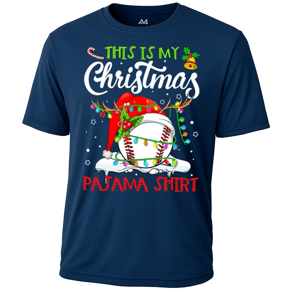 This Is My Christmas Baseball Pajama For Boys Cooling Performance Crew T-Shirt