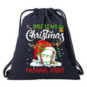 This Is My Christmas Baseball Pajama For Boys Drawstring Bag