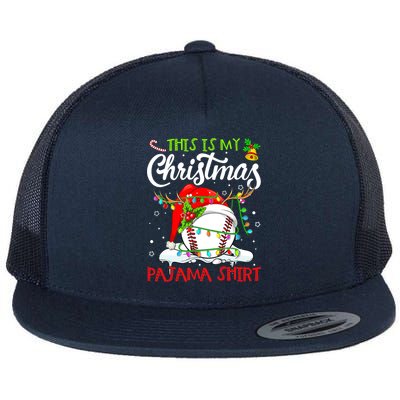 This Is My Christmas Baseball Pajama For Boys Flat Bill Trucker Hat