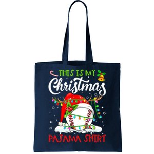 This Is My Christmas Baseball Pajama For Boys Tote Bag