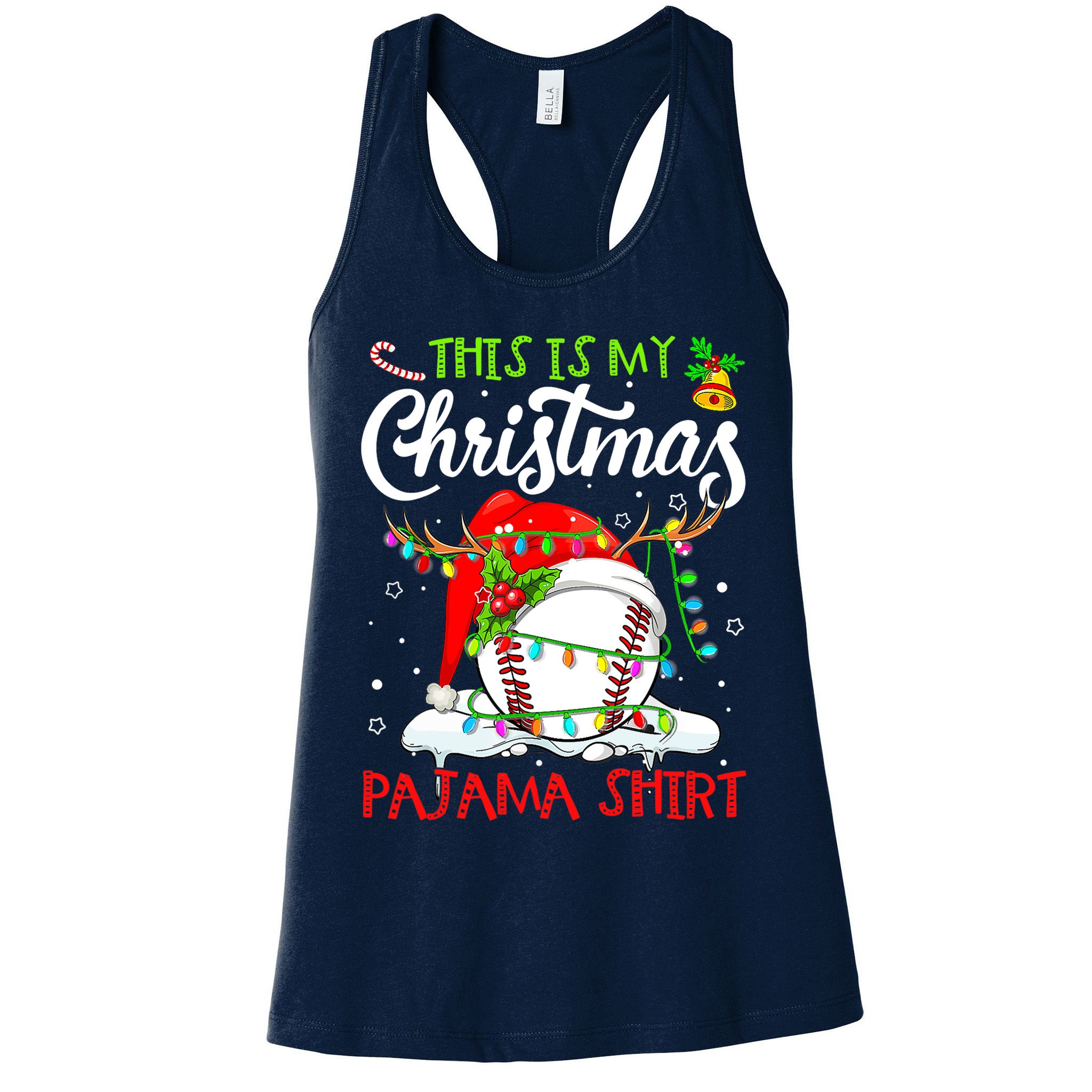 This Is My Christmas Baseball Pajama For Boys Womens Tank Top