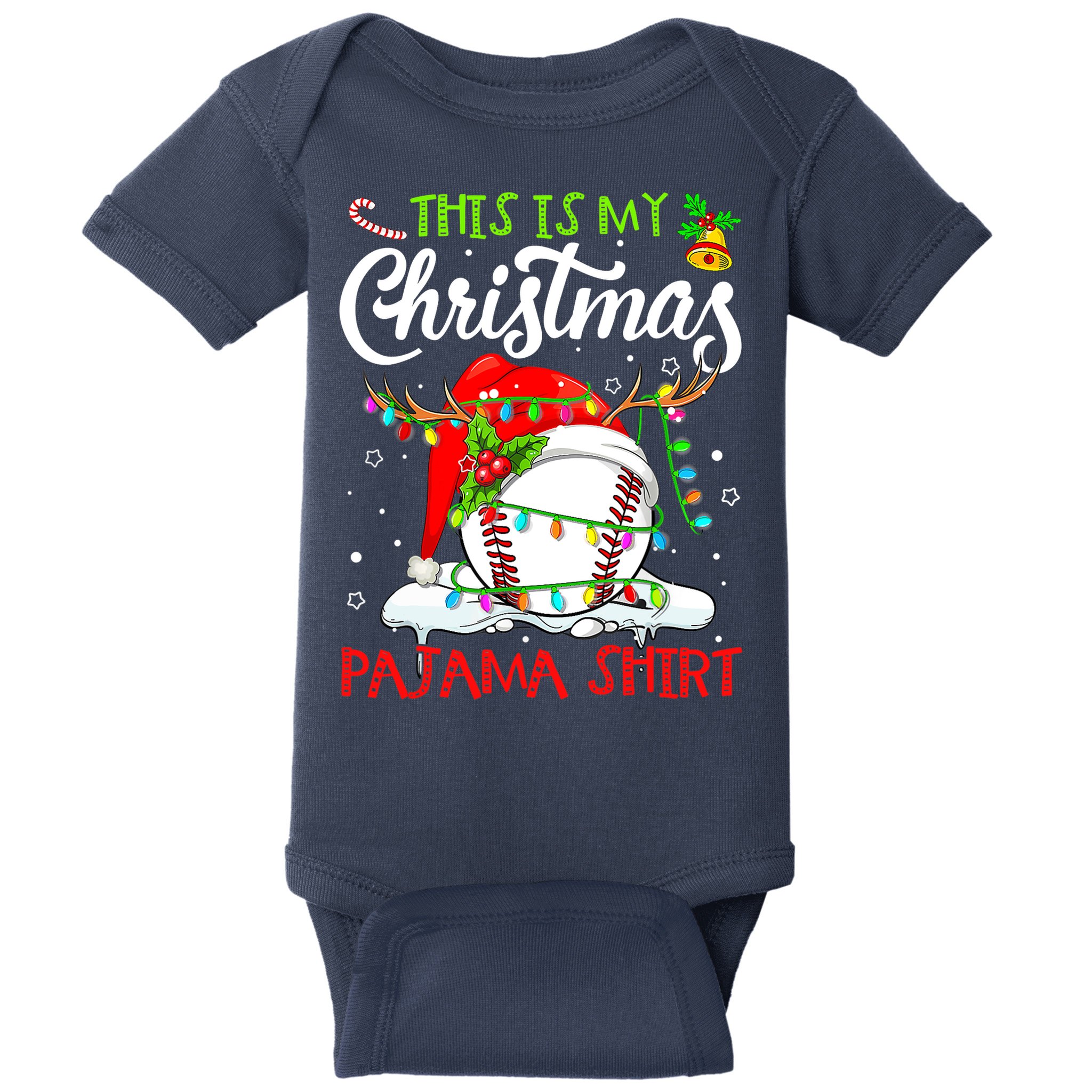 This Is My Christmas Baseball Pajama For Boys Baby Bodysuit