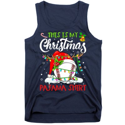 This Is My Christmas Baseball Pajama For Boys Tank Top