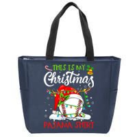 This Is My Christmas Baseball Pajama For Boys Zip Tote Bag