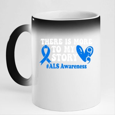 There Is More To My Story Blue Ribbon Als Awareness Month Gift 11oz Black Color Changing Mug