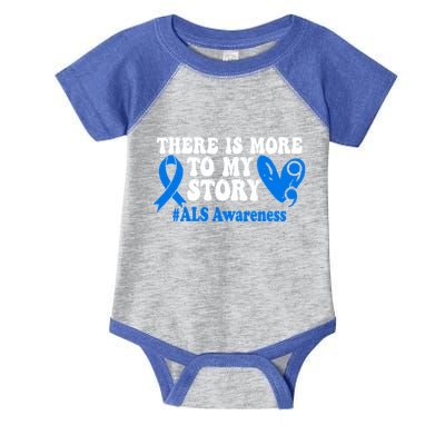 There Is More To My Story Blue Ribbon Als Awareness Month Gift Infant Baby Jersey Bodysuit