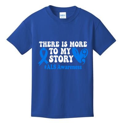 There Is More To My Story Blue Ribbon Als Awareness Month Gift Kids T-Shirt