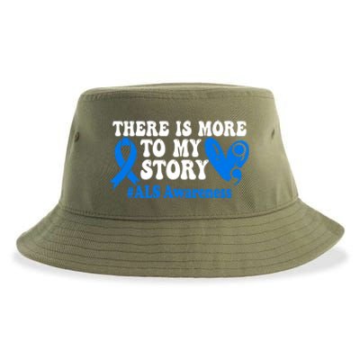 There Is More To My Story Blue Ribbon Als Awareness Month Gift Sustainable Bucket Hat