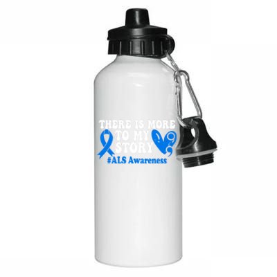 There Is More To My Story Blue Ribbon Als Awareness Month Gift Aluminum Water Bottle