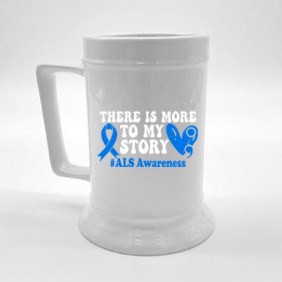 There Is More To My Story Blue Ribbon Als Awareness Month Gift Beer Stein