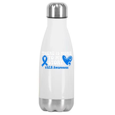 There Is More To My Story Blue Ribbon Als Awareness Month Gift Stainless Steel Insulated Water Bottle