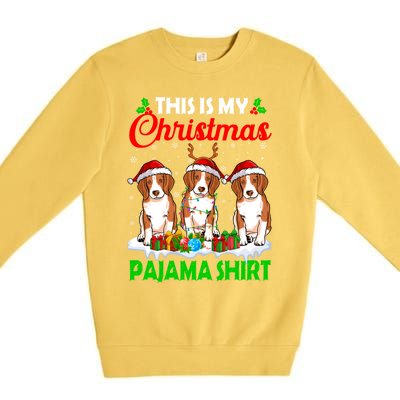 This Is My Christmas Pajama Beagle Dog Lights Xmas Meaningful Gift Premium Crewneck Sweatshirt