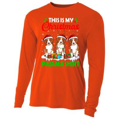 This Is My Christmas Pajama Beagle Dog Lights Xmas Meaningful Gift Cooling Performance Long Sleeve Crew