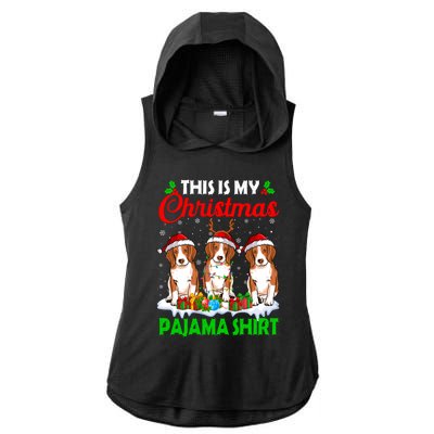 This Is My Christmas Pajama Beagle Dog Lights Xmas Meaningful Gift Ladies PosiCharge Tri-Blend Wicking Draft Hoodie Tank