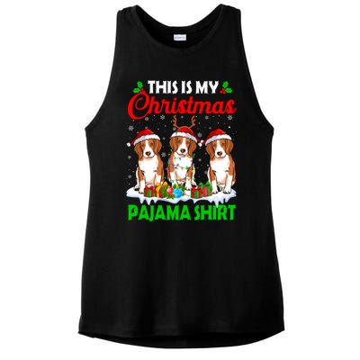 This Is My Christmas Pajama Beagle Dog Lights Xmas Meaningful Gift Ladies PosiCharge Tri-Blend Wicking Tank