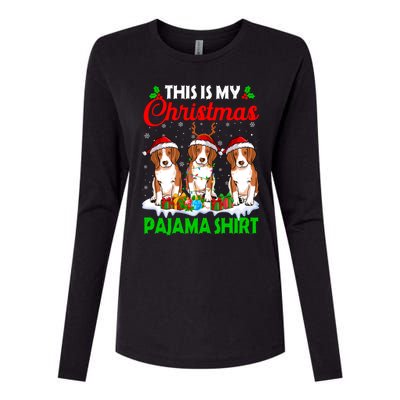 This Is My Christmas Pajama Beagle Dog Lights Xmas Meaningful Gift Womens Cotton Relaxed Long Sleeve T-Shirt