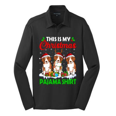 This Is My Christmas Pajama Beagle Dog Lights Xmas Meaningful Gift Silk Touch Performance Long Sleeve Polo