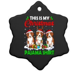 This Is My Christmas Pajama Beagle Dog Lights Xmas Meaningful Gift Ceramic Star Ornament