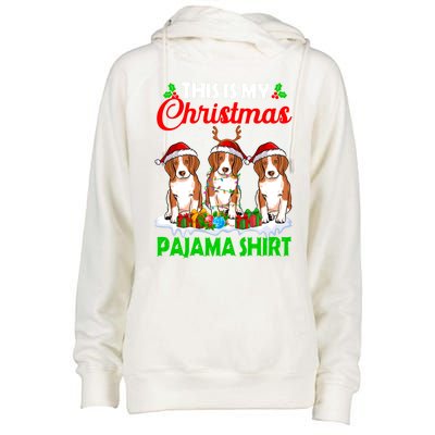 This Is My Christmas Pajama Beagle Dog Lights Xmas Meaningful Gift Womens Funnel Neck Pullover Hood