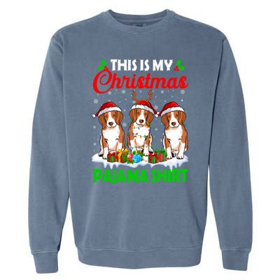 This Is My Christmas Pajama Beagle Dog Lights Xmas Meaningful Gift Garment-Dyed Sweatshirt