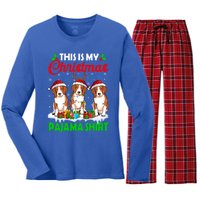 This Is My Christmas Pajama Beagle Dog Lights Xmas Meaningful Gift Women's Long Sleeve Flannel Pajama Set 