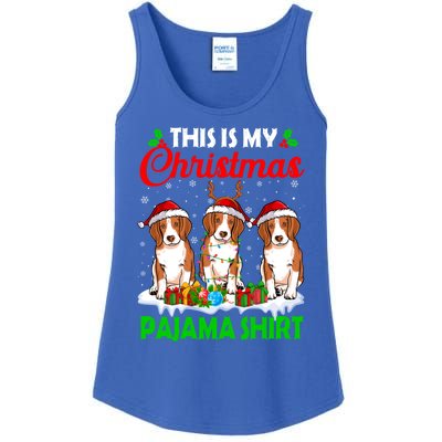 This Is My Christmas Pajama Beagle Dog Lights Xmas Meaningful Gift Ladies Essential Tank