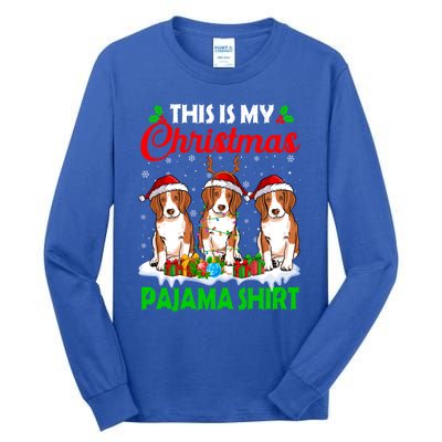 This Is My Christmas Pajama Beagle Dog Lights Xmas Meaningful Gift Tall Long Sleeve T-Shirt